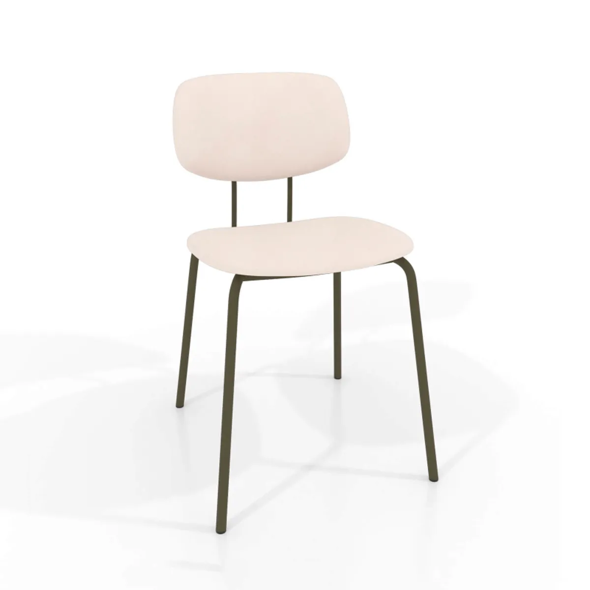 Bistro - Chaise inspiration vintage en simili avec pieds en métal