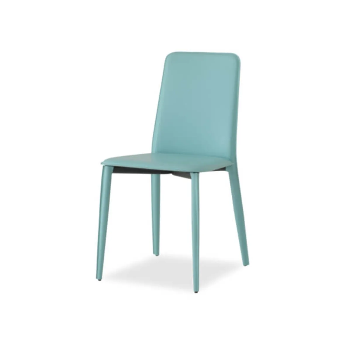 Ely 2 - Chaise de salle à manger en croûte de cuir avec pieds gainés — vue 5