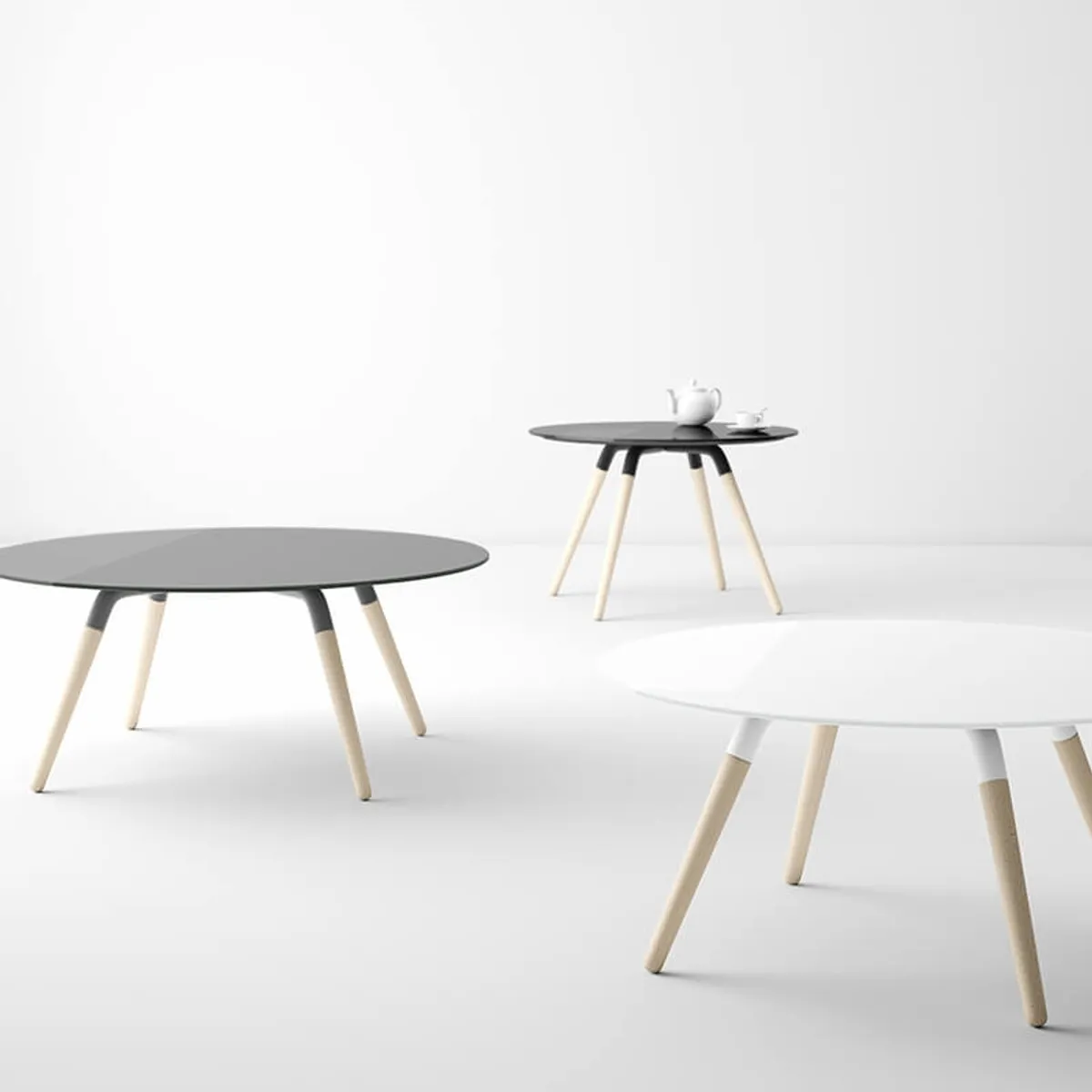 Nuba mini verre - Table de salon design ronde en verre — vue 4