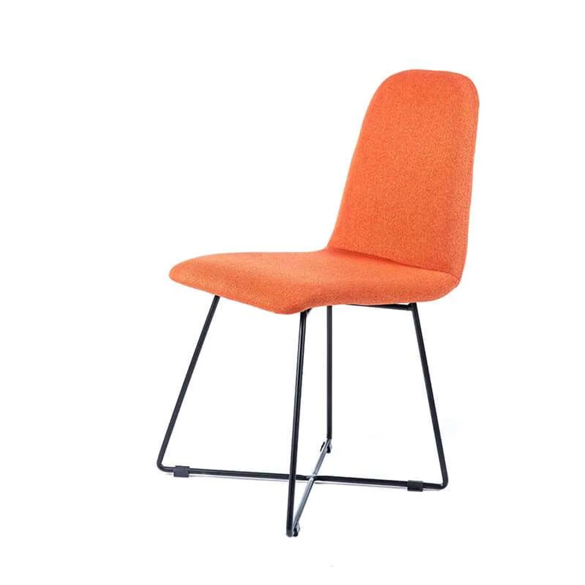 Pandora diamant - Chaise design scandinave en tissu pieds filaires en métal noir — vue 3