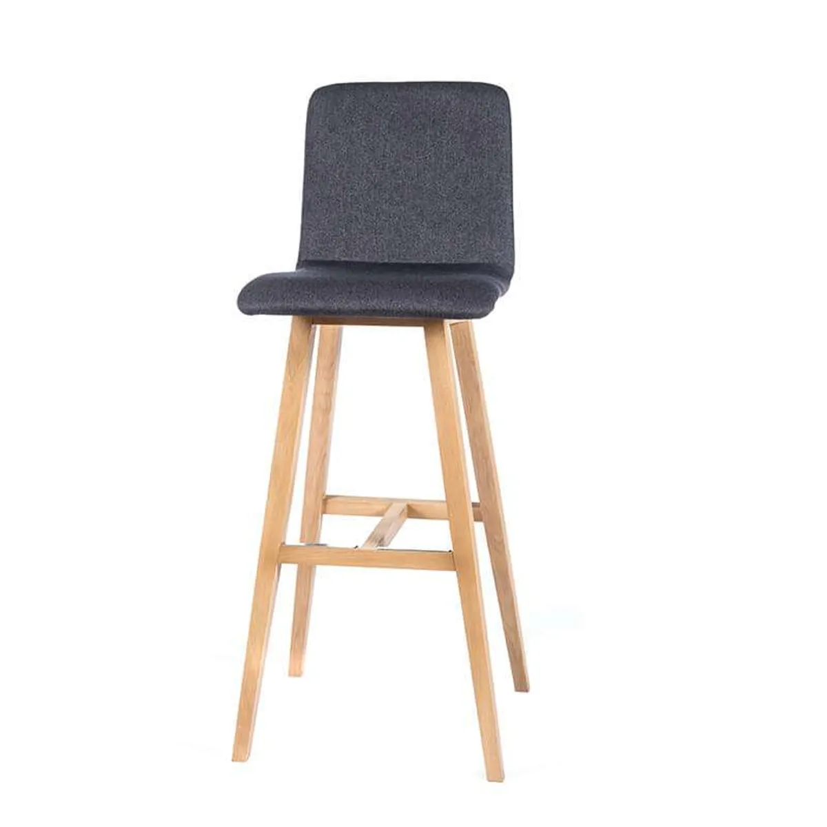 BarPlaza - Tabouret de bar scandinave en tissu avec pieds en bois — vue 5