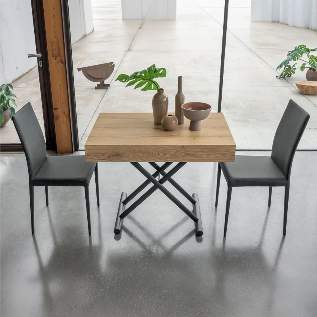 Compact - Table réglable en hauteur et extensible en mélaminé — vue 5