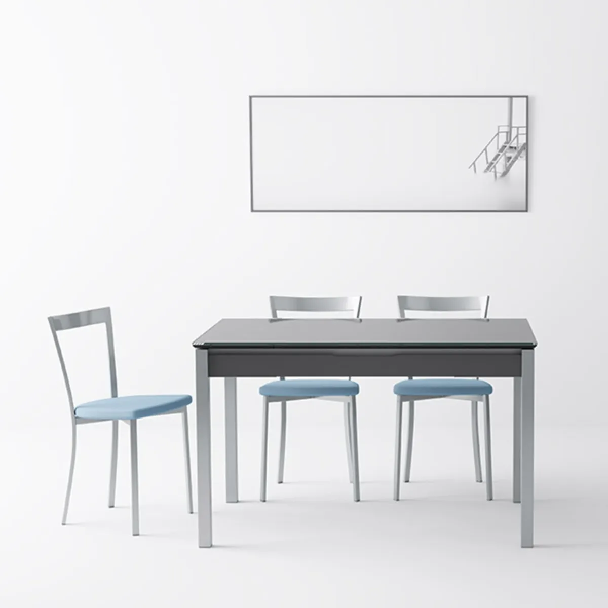 Spirit - Chaise de cuisine moderne en synthétique et métal — vue 3