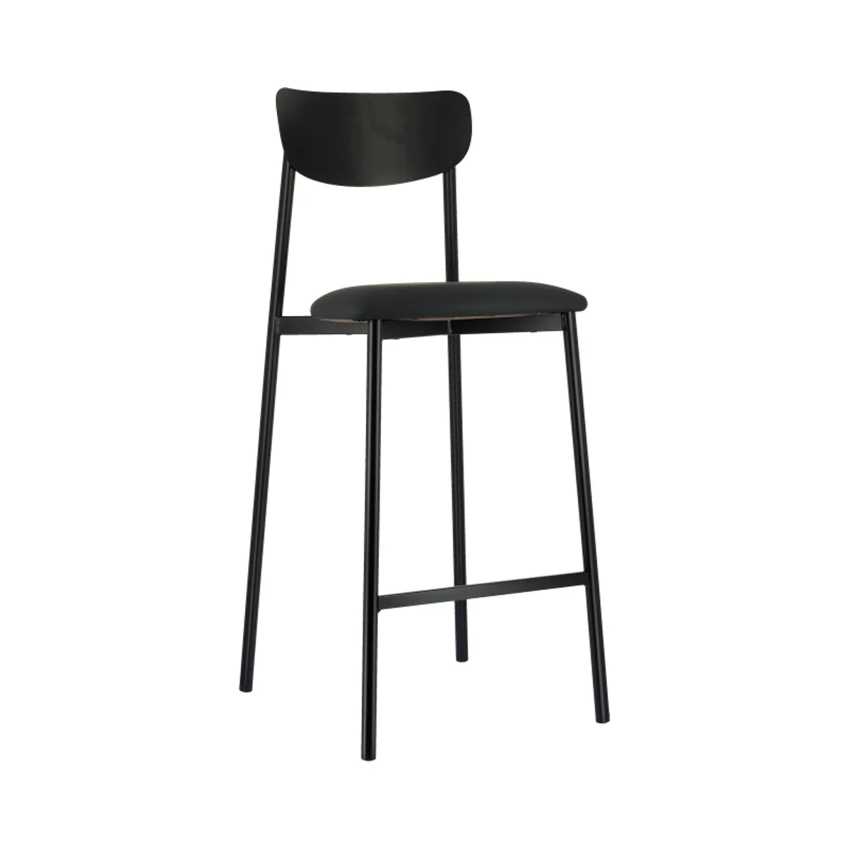 Colette Carrier® - Tabouret snack français en métal avec assise en simili rembourrée — vue 3