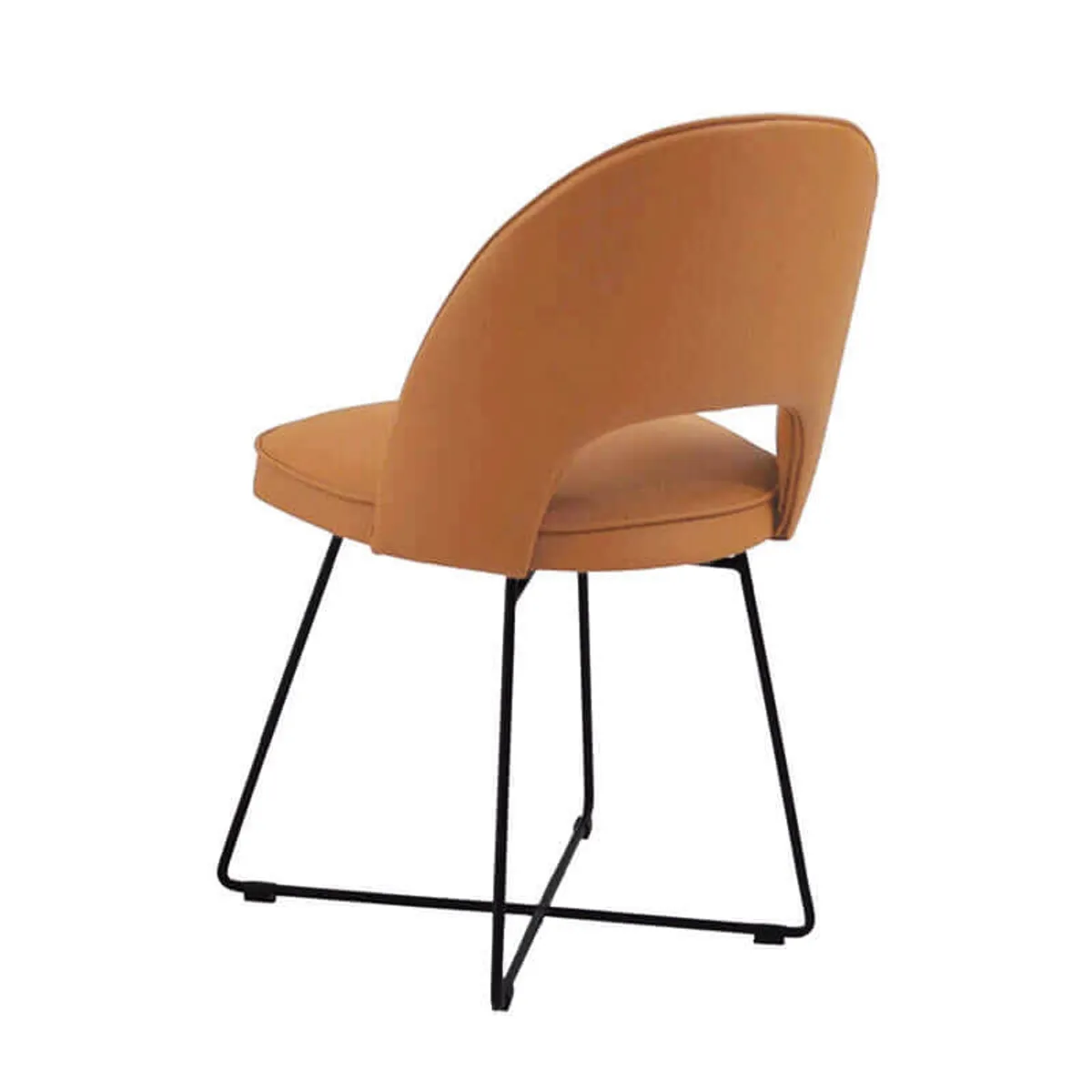 Bistrot - Chaise cosy en tissu dossier ajouré avec pieds design — vue 3