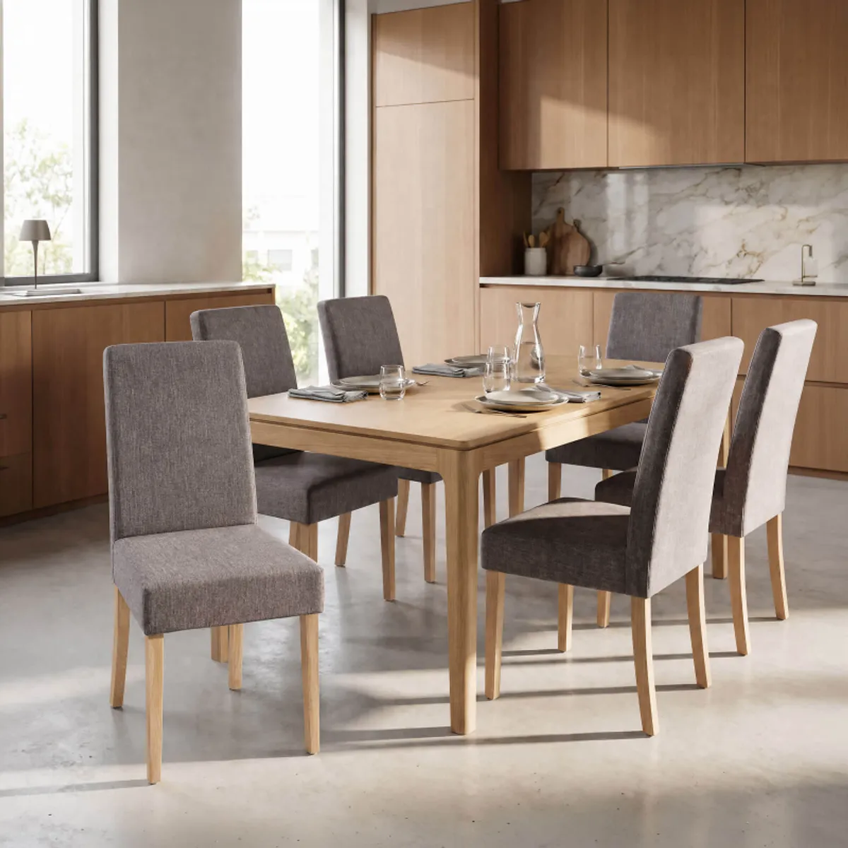 Gaby Mobitec® - Chaise de salle à manger en tissu et bois massif — vue 4