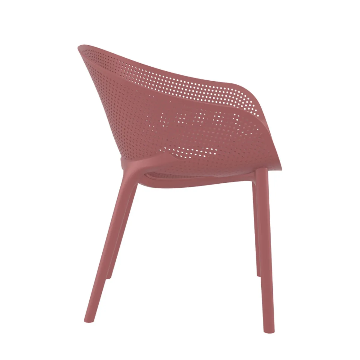 Sky Pro - Fauteuil moderne empilable avec coque microperforée en polypropylène — vue 4