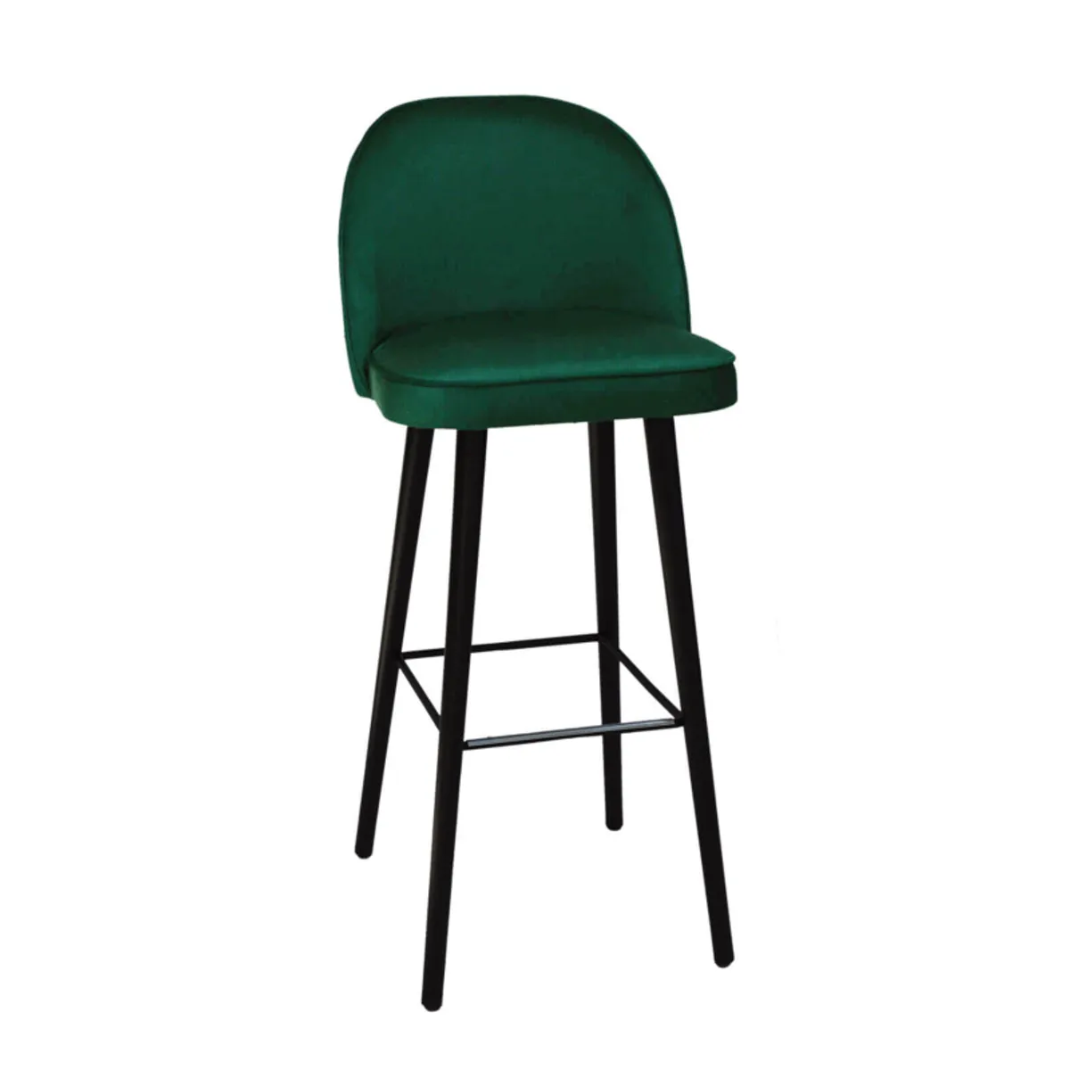 Bistrot - Tabouret de bar en tissu avec pieds en bois