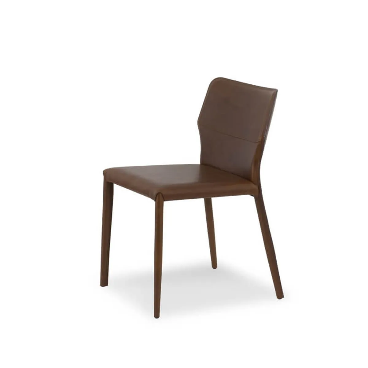 Maryl - Chaise gainée contemporaine en croûte de cuir — vue 5