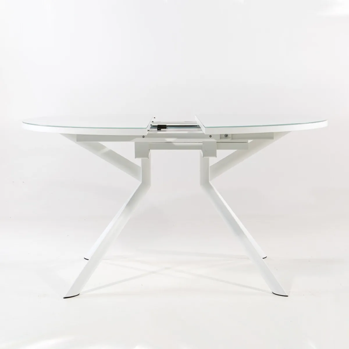 Giove - Table ronde extensible en verre blanc — vue 4