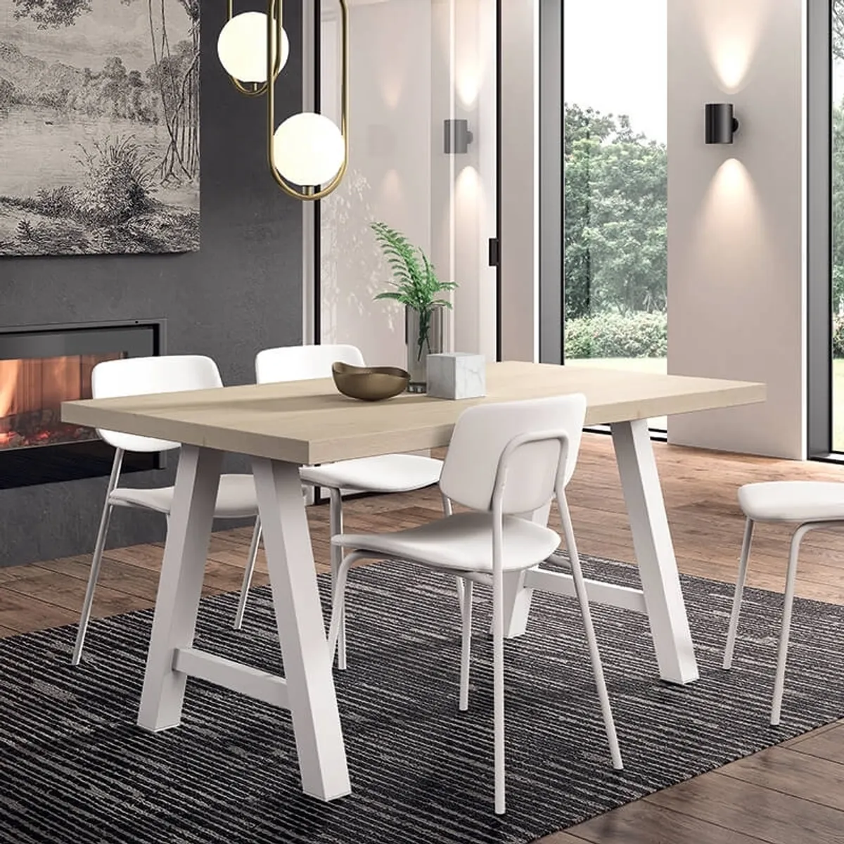 Querido - Table moderne de salle à manger en stratifié
