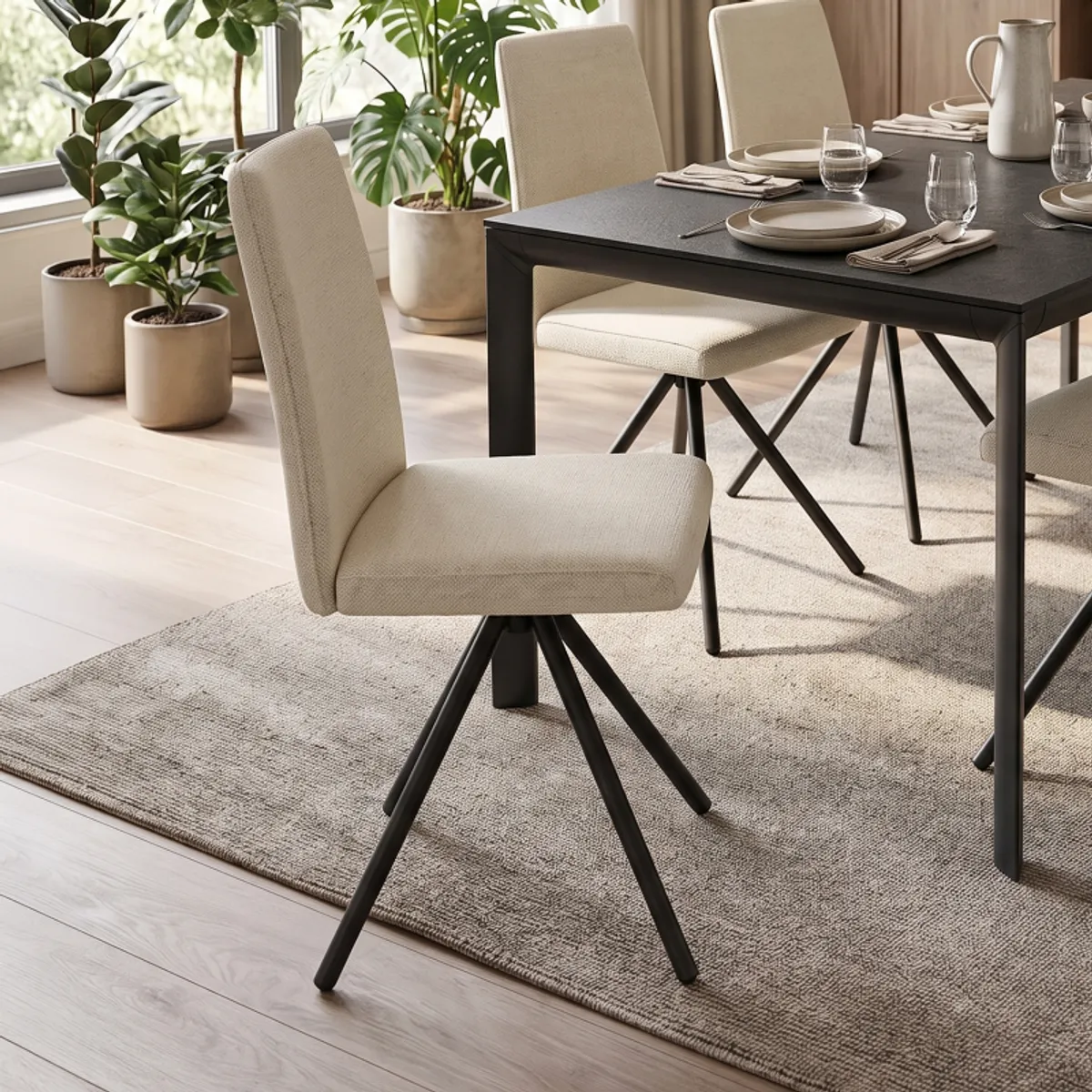 Pinot - Chaise moderne pivotante en tissu