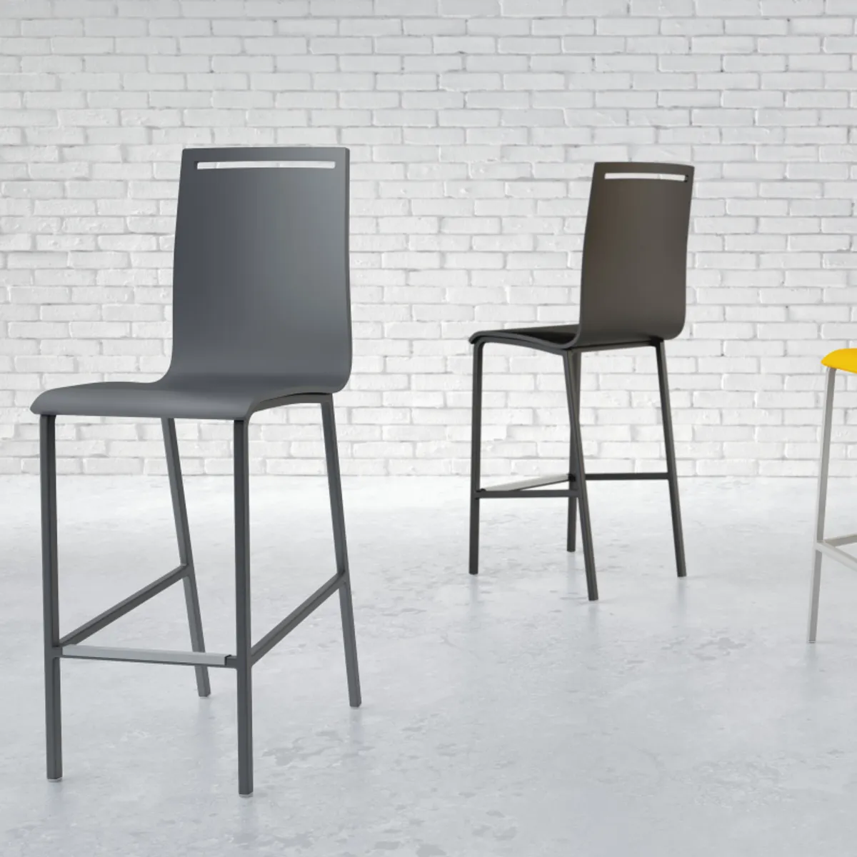 Nera - Tabouret snack en métal et bois hauteur 65 cm — vue 5