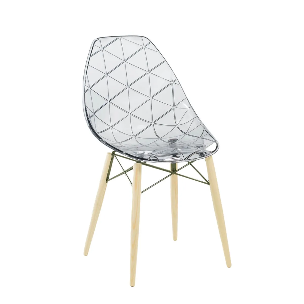 Prisma - Chaise scandinave transparente avec pieds en bois — vue 5