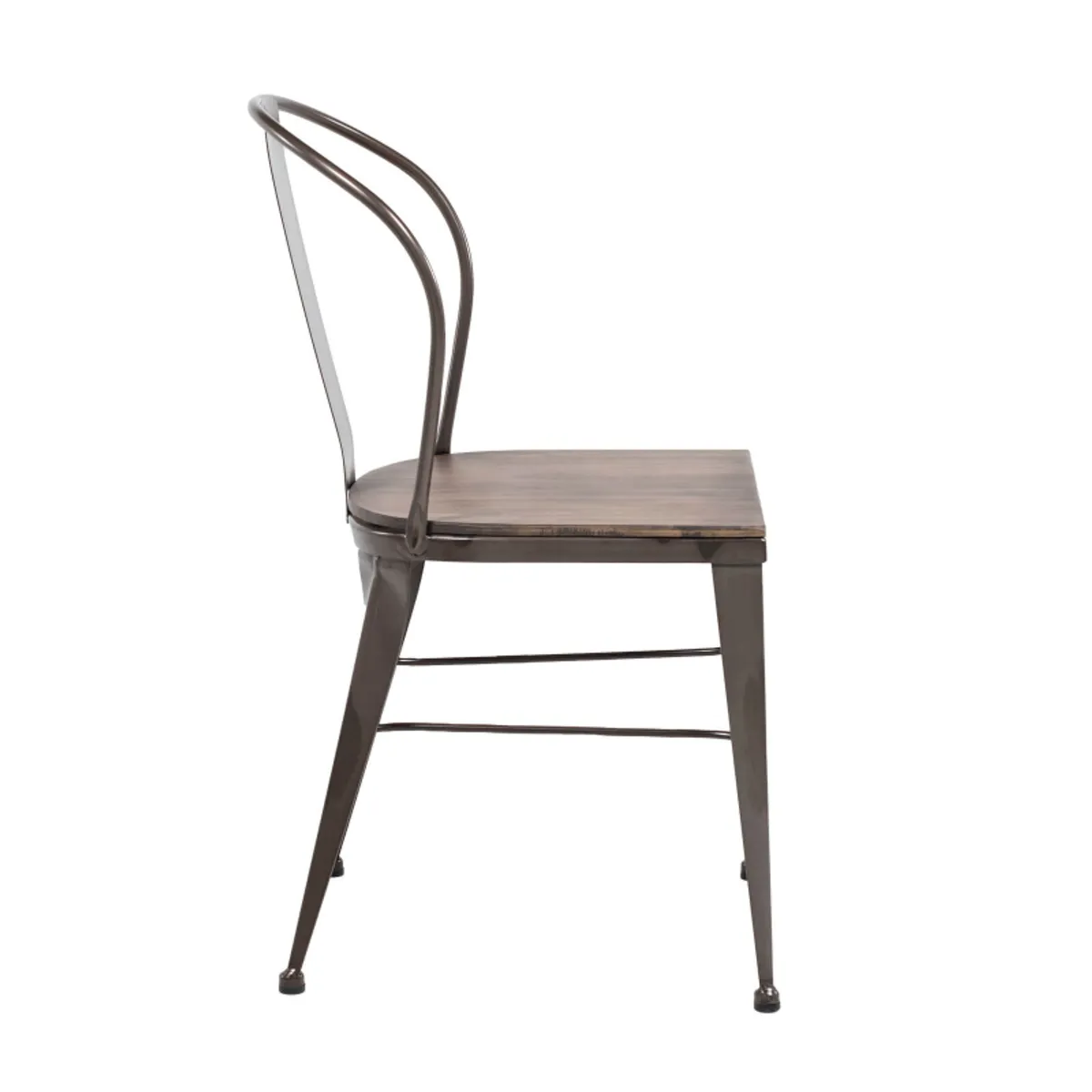 Turia 631 - Chaise industrielle vintage en métal avec assise bois — vue 5