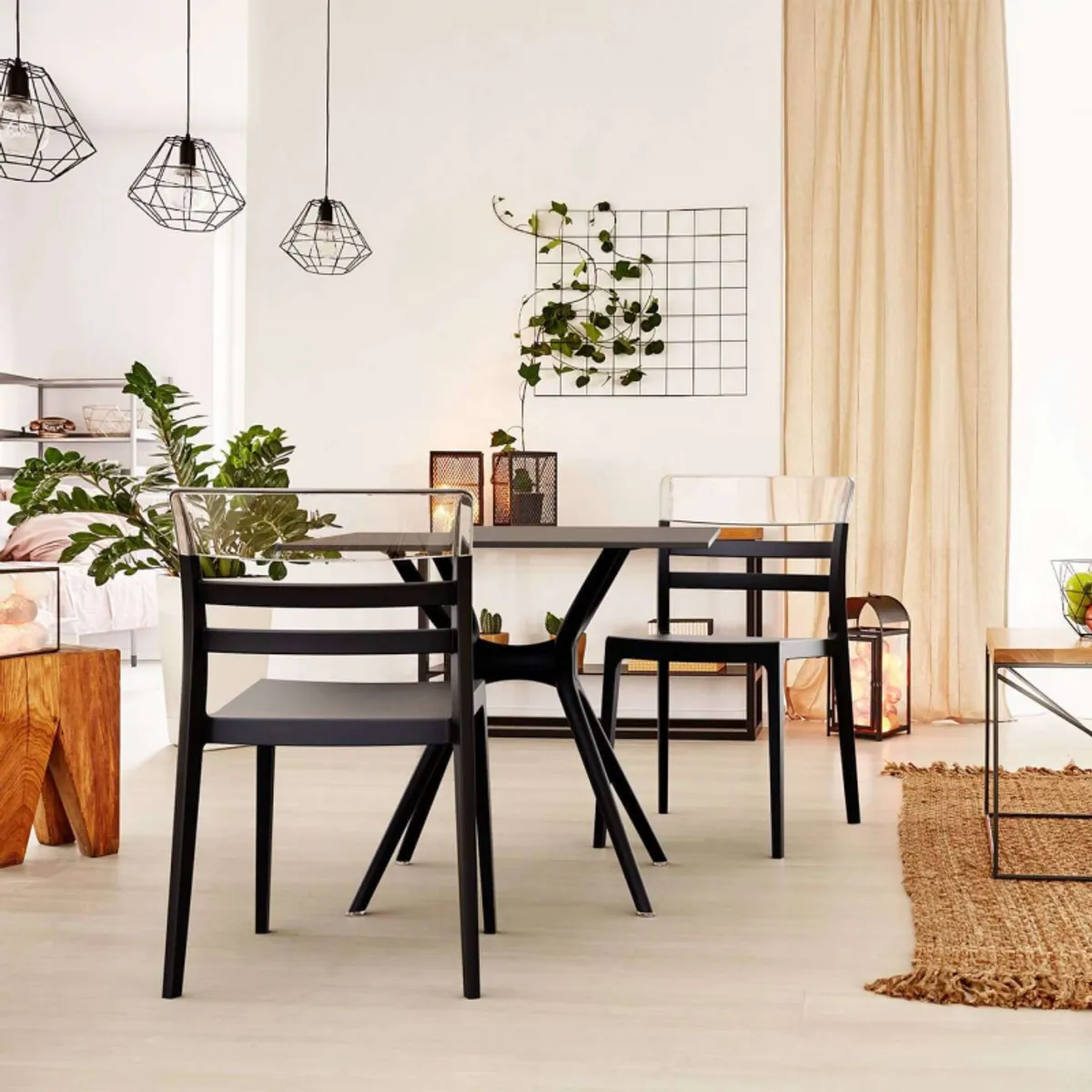 Air - Table carrée petit espace en stratifié et polypropylène — vue 4