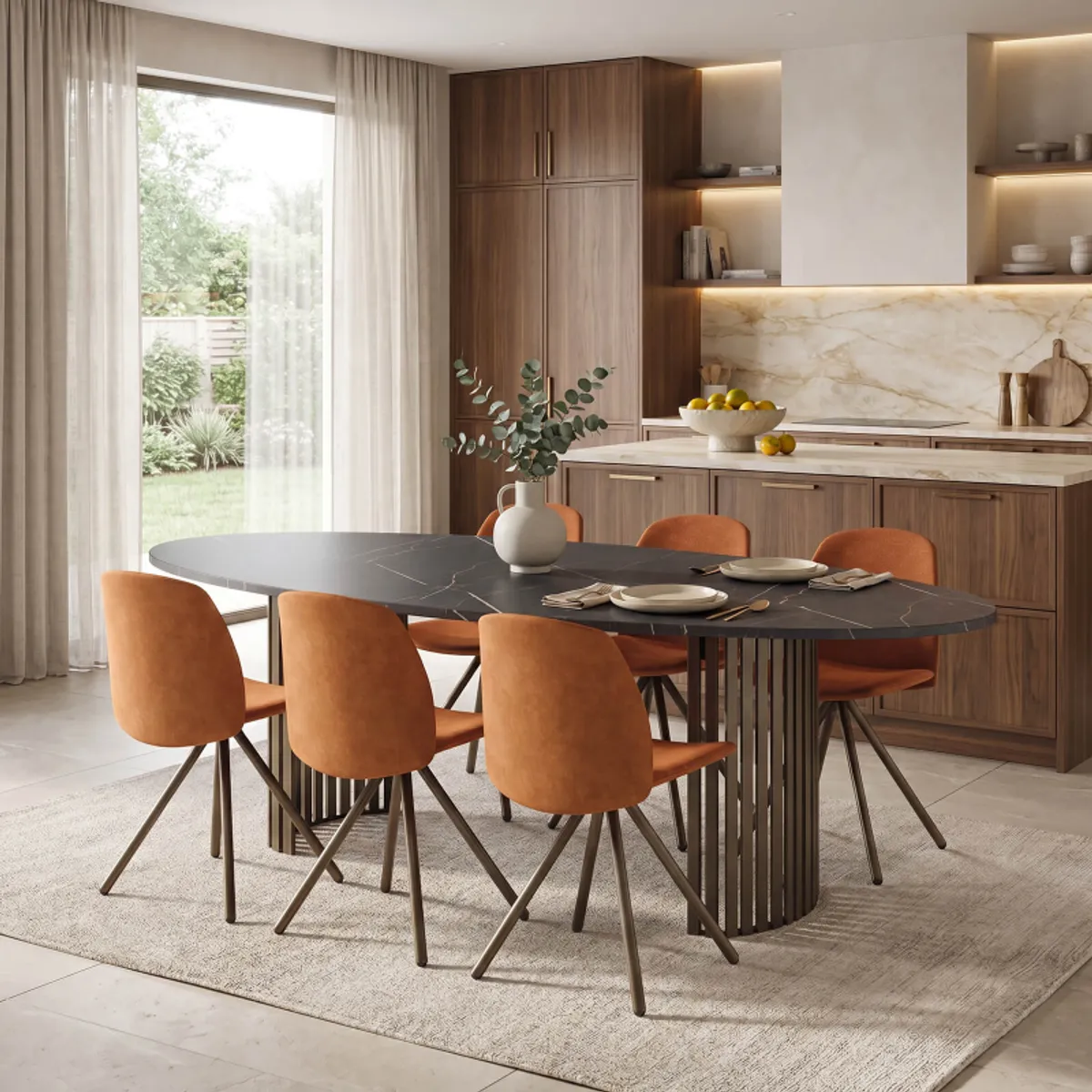 Canvas - Grande table design ovale avec pieds ajourés — vue 4