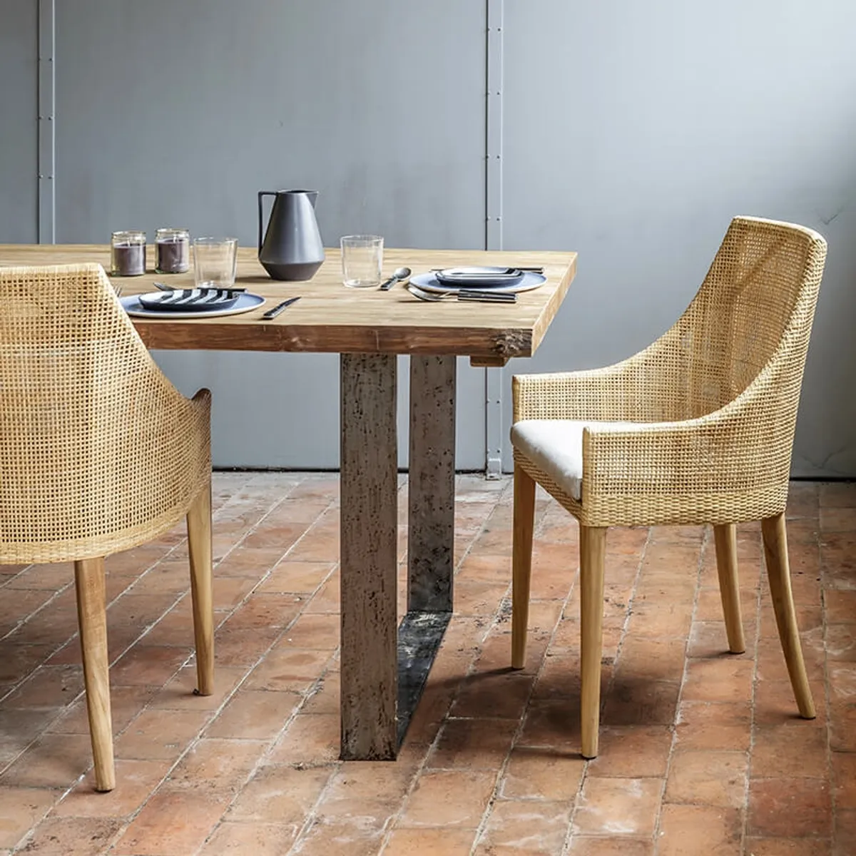 Saigon - Fauteuil de table en rotin naturel — vue 3