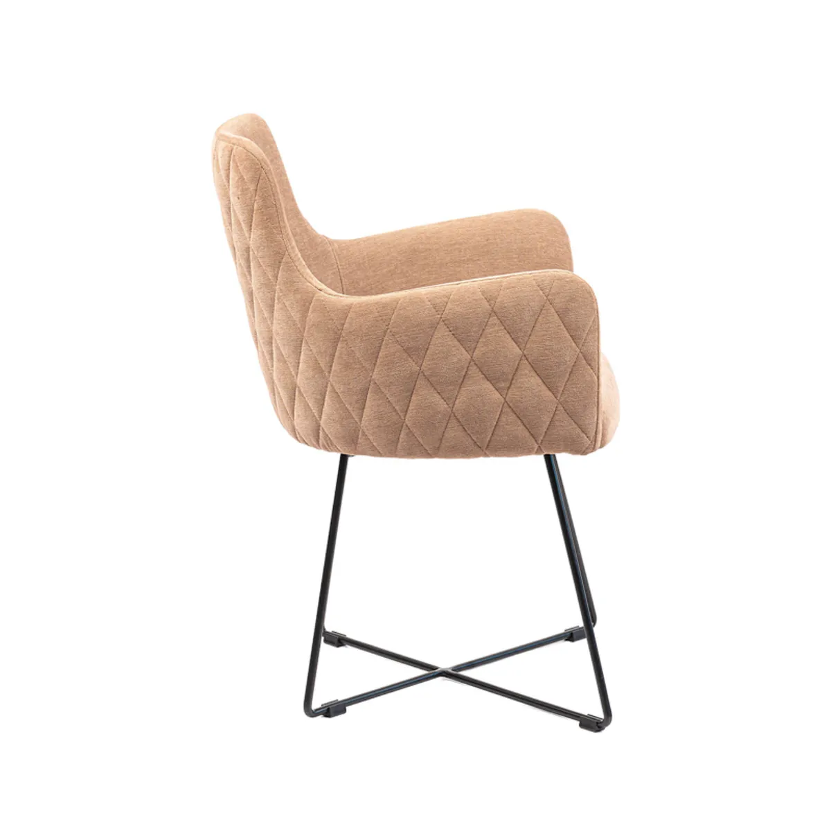 Anders diamant - Fauteuil design en tissu dos matelassé et pieds métal — vue 5