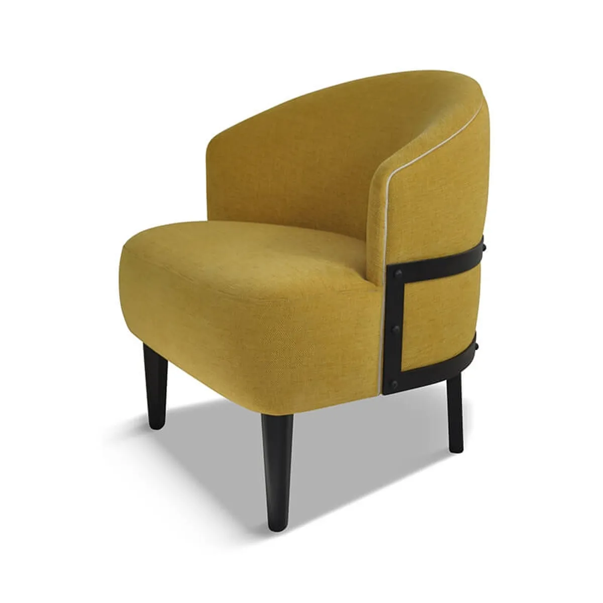 Factory - Fauteuil vintage en tissu fabriqué en France — vue 3