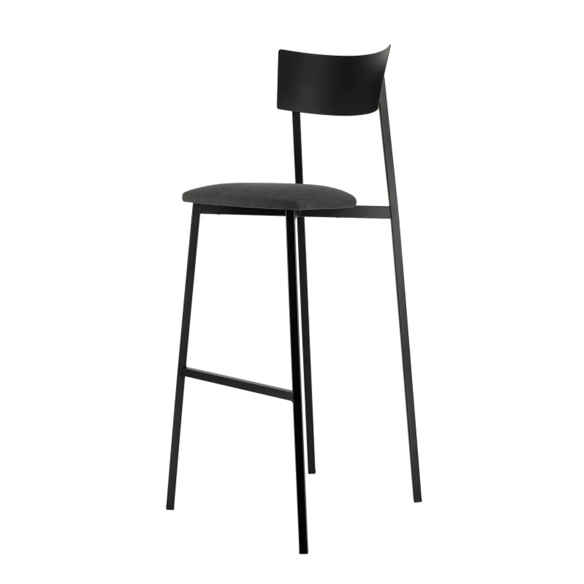 Anémone Carrier® - Tabouret de bar français avec assise en tissu rembourrée et dossier métal — vue 4