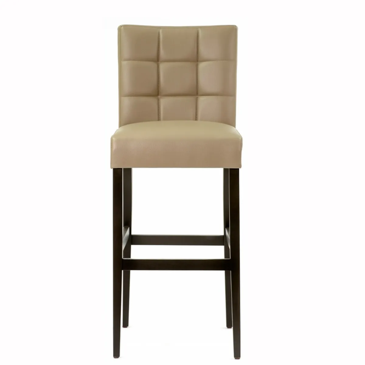 Matias 2 - Tabouret de bar matelassé en bois et synthétique — vue 4
