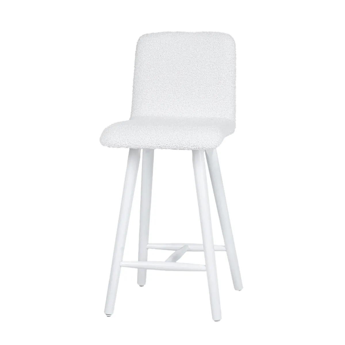 Plaza - Tabouret snack scandinave en tissu et pieds coniques en bois — vue 5