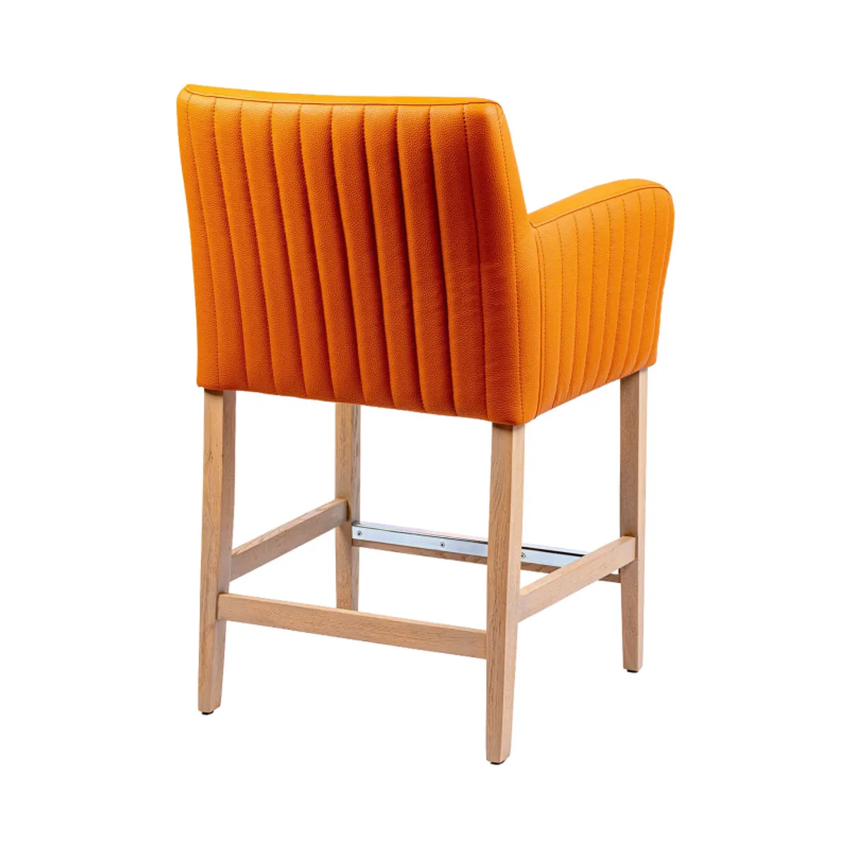 Moritz line - Tabouret snack avec accoudoirs et dos matelassé pieds en bois — vue 5