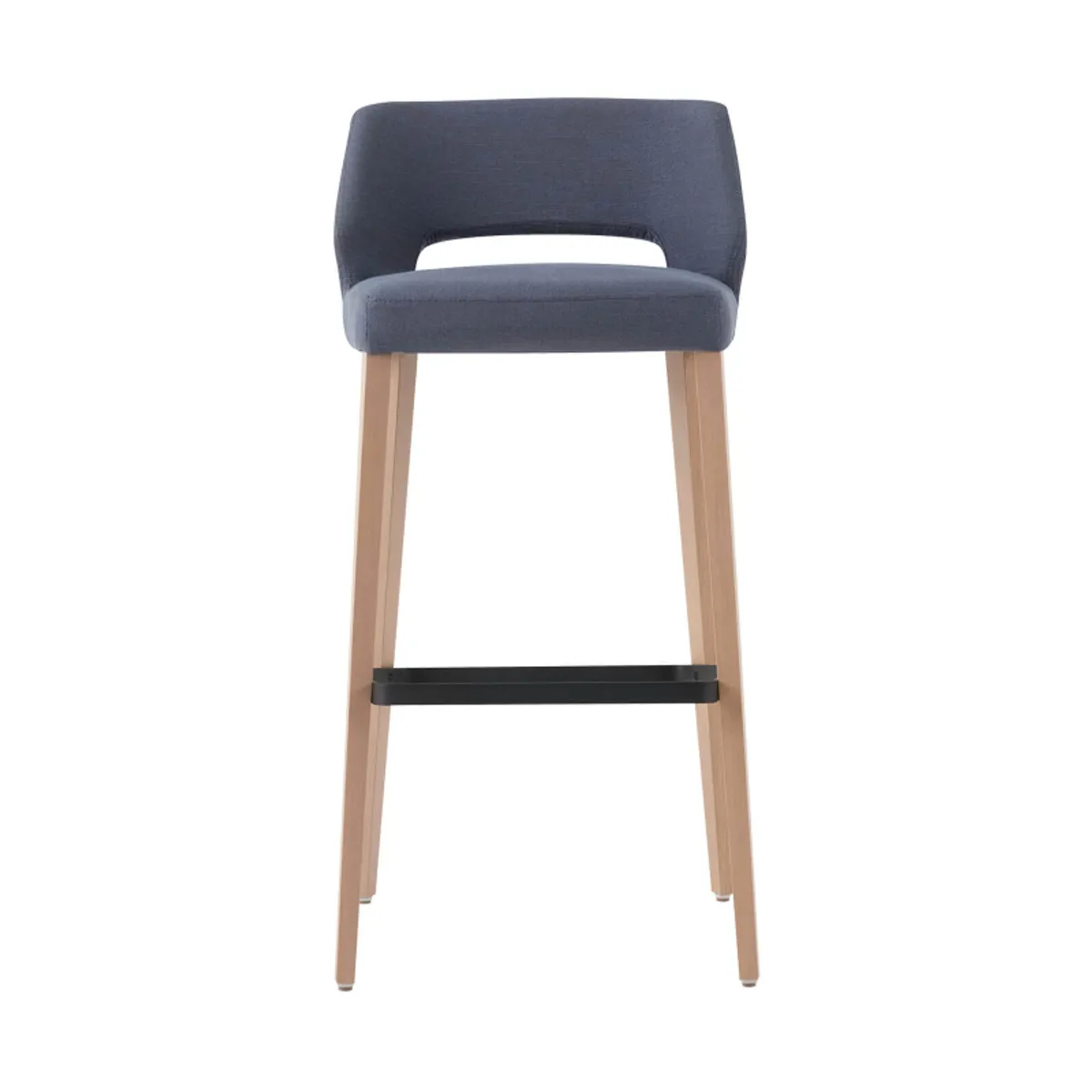Lena Mobitec ® - Tabouret de bar en tissu avec dossier bas et pieds en bois — vue 4