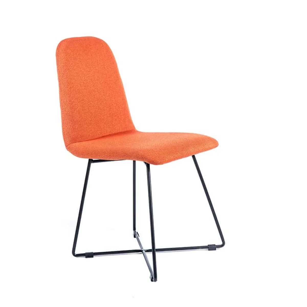 Pandora diamant - Chaise design scandinave en tissu pieds filaires en métal noir