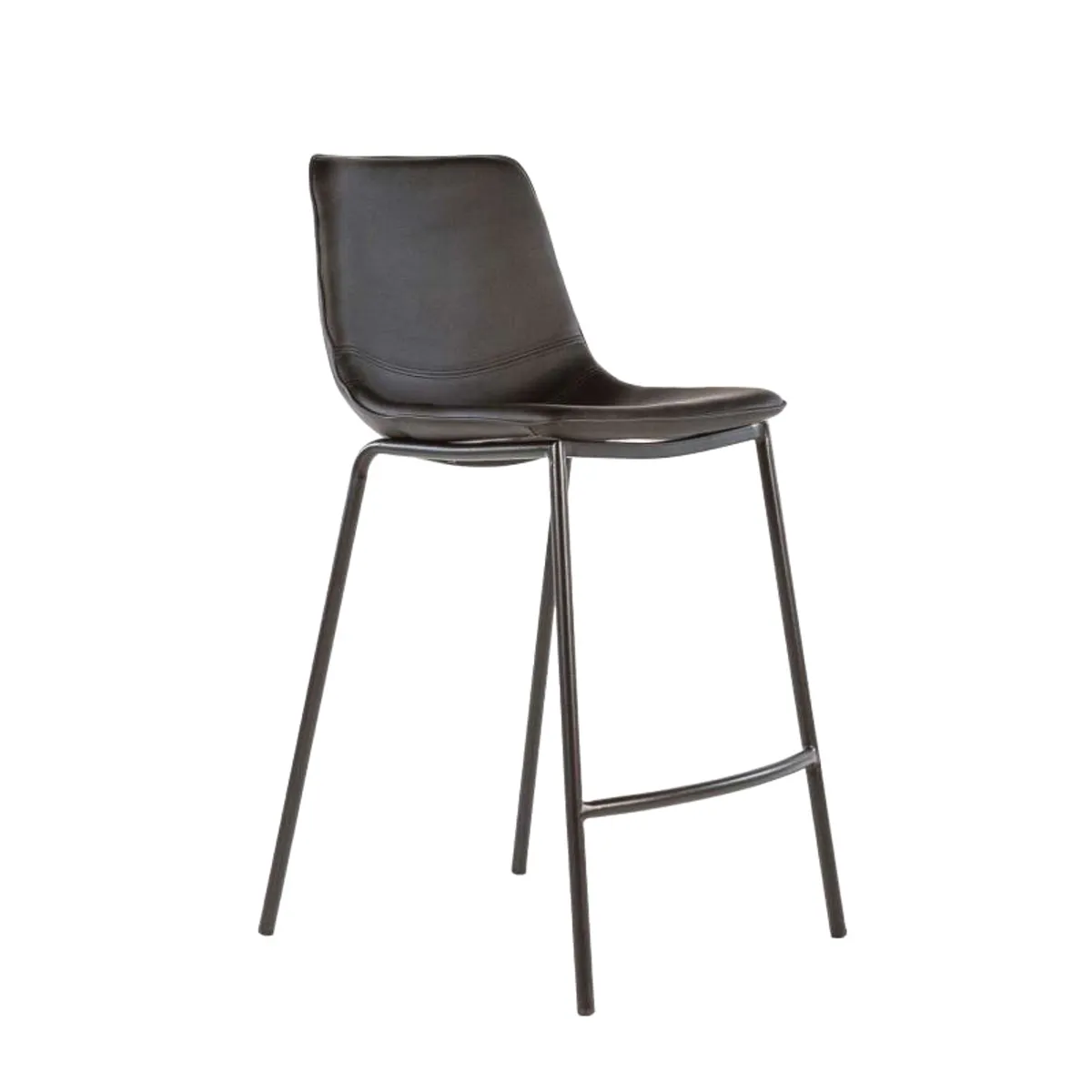 Coque - Tabouret coque snack en synthétique et pieds en métal noir