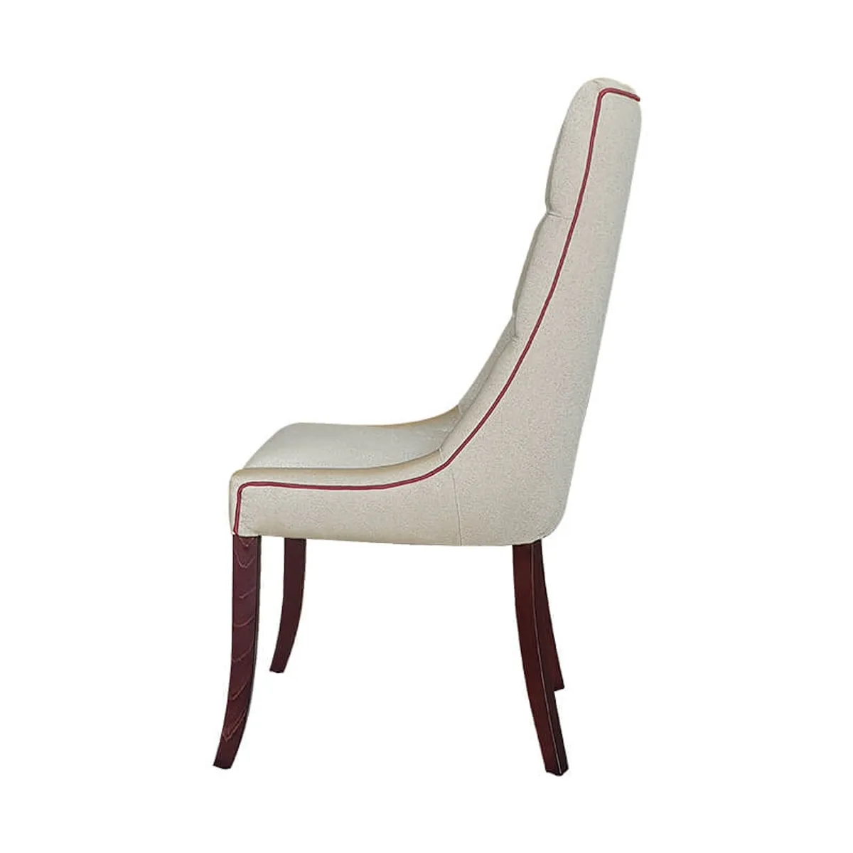 Carol - Chaise matelassée en tissu pieds bois — vue 5