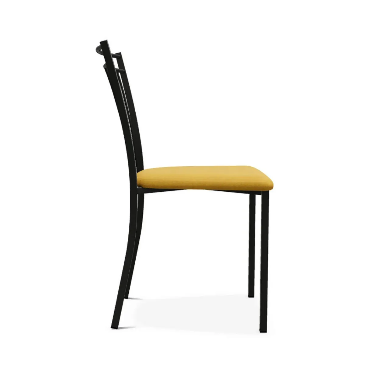 Viva - Chaise contemporaine en métal et en tissu fabriquée en Belgique — vue 5