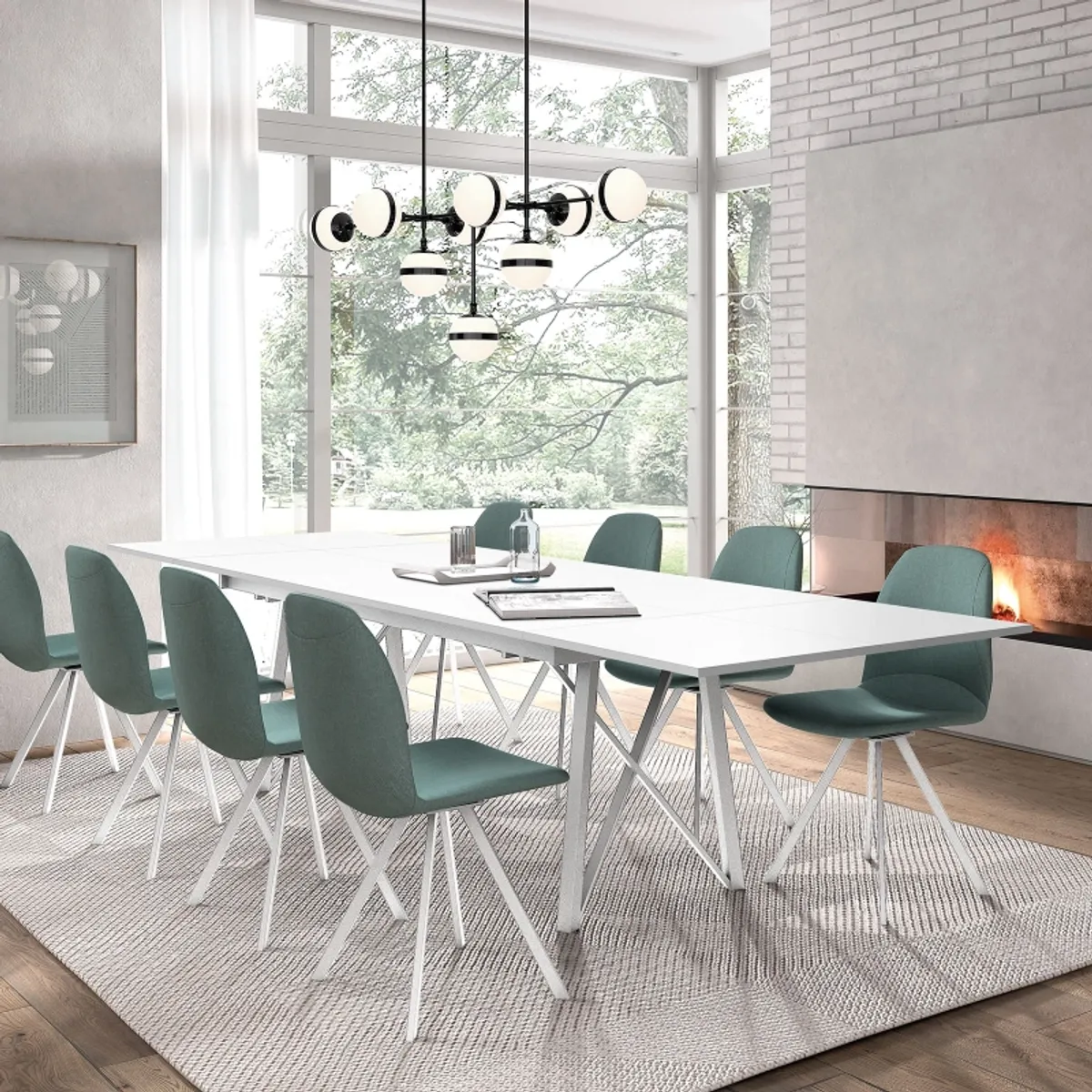 Wacko 2.0 - Table extensible design avec pieds en métal