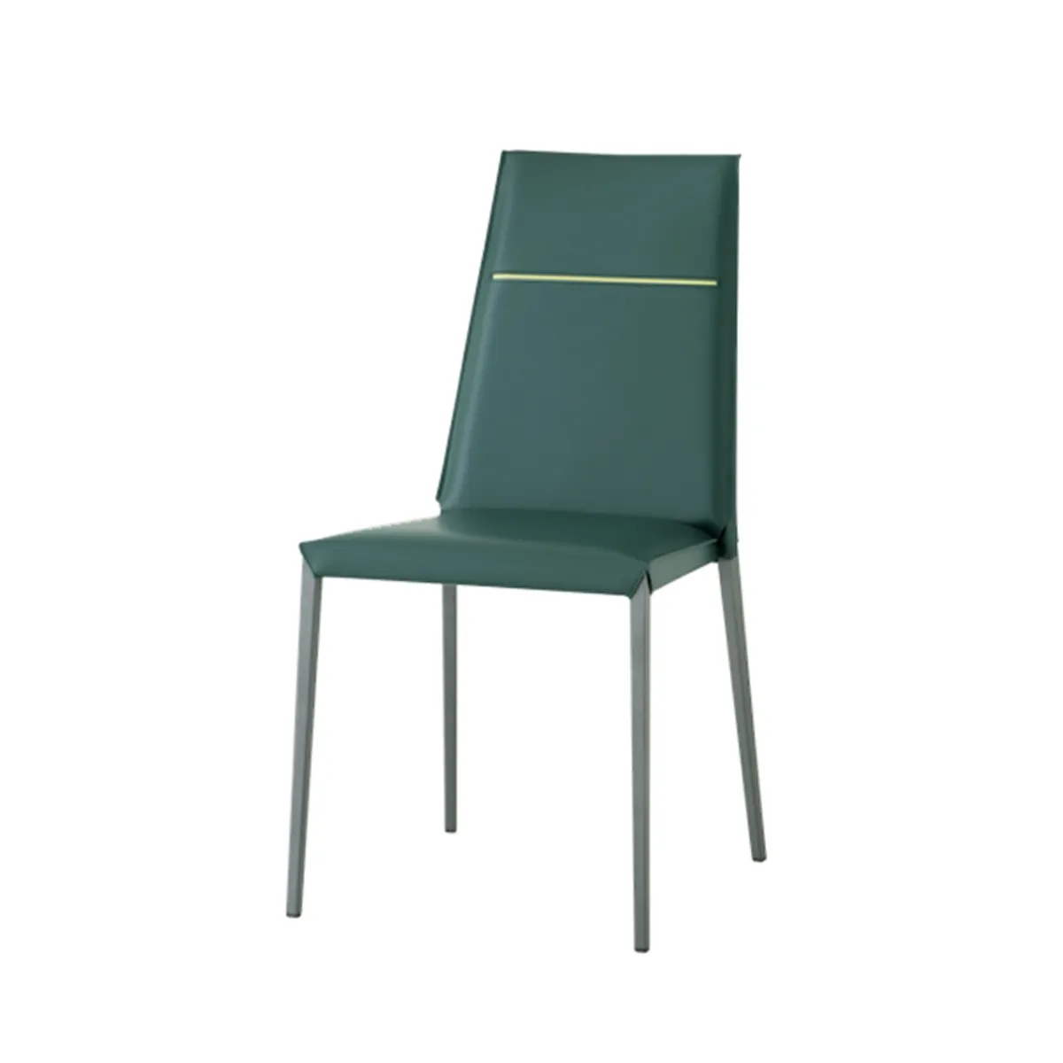Lolas S - Chaise en croûte de cuir fabrication italienne avec liseré — vue 4