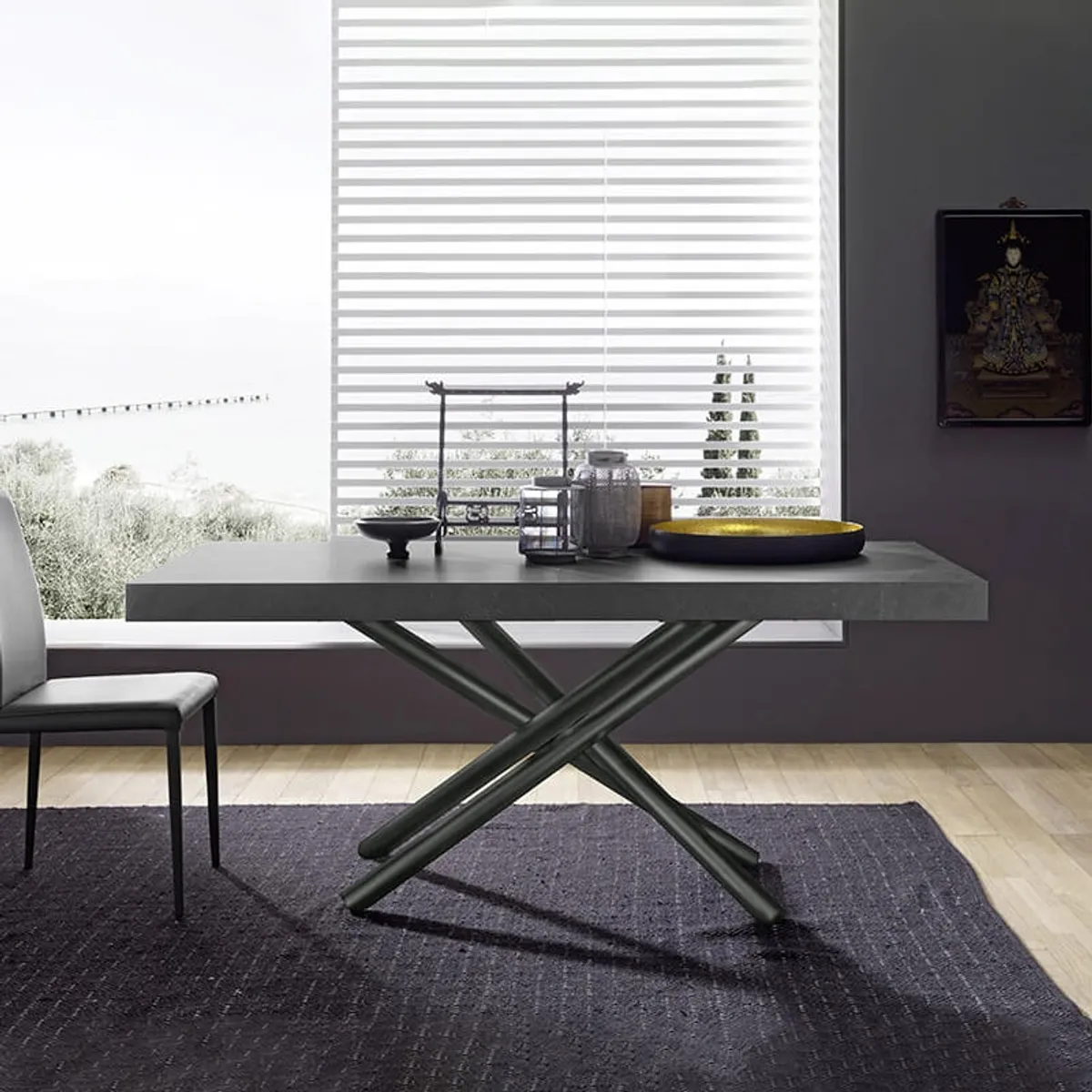 Fahrenheit - Table extensible design de fabrication italienne en mélaminé — vue 4