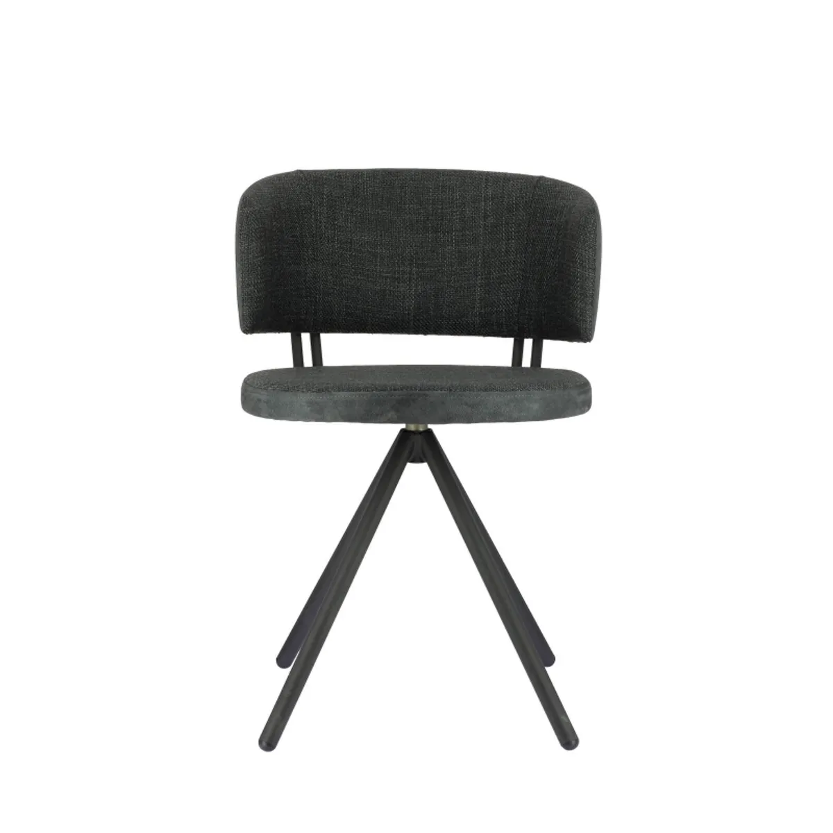 Adagio - Chaise moderne pivotante en tissu et pieds métal — vue 5