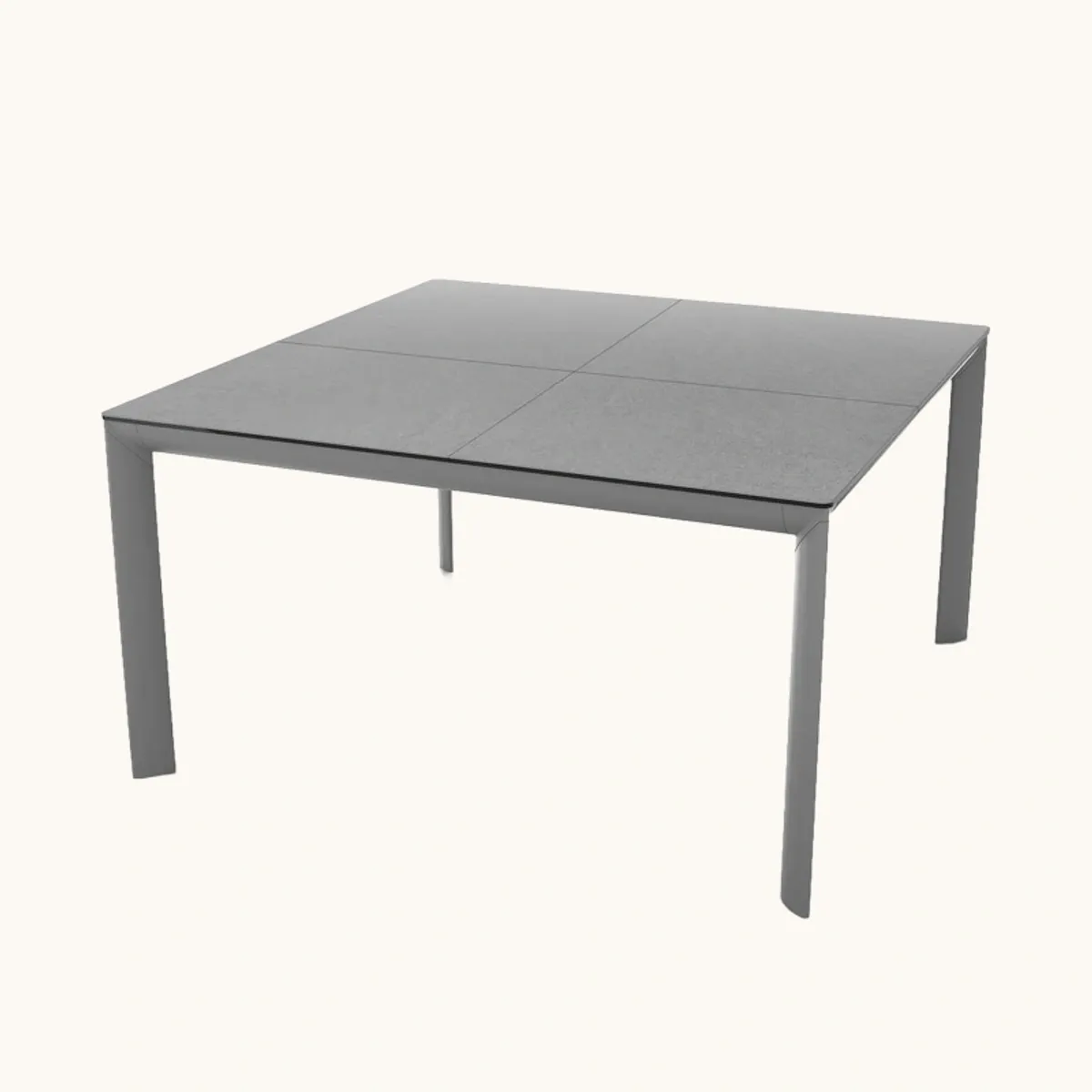 Cocoon - Table carrée extensible en céramique et pieds en métal