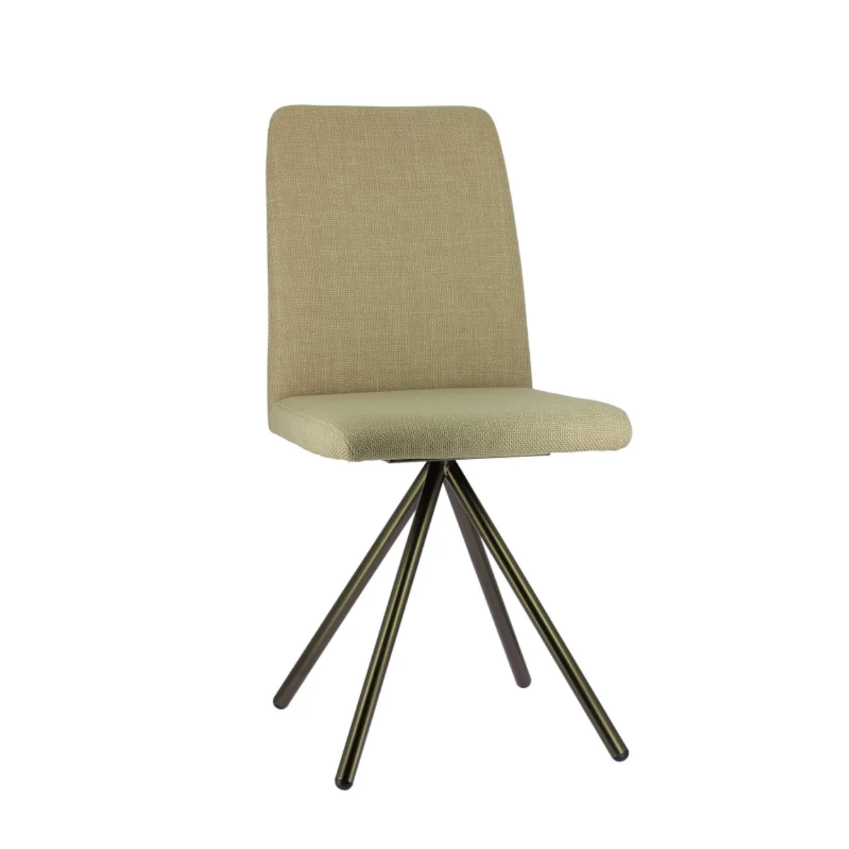 Charentes - Chaise moderne en tissu et pieds métal