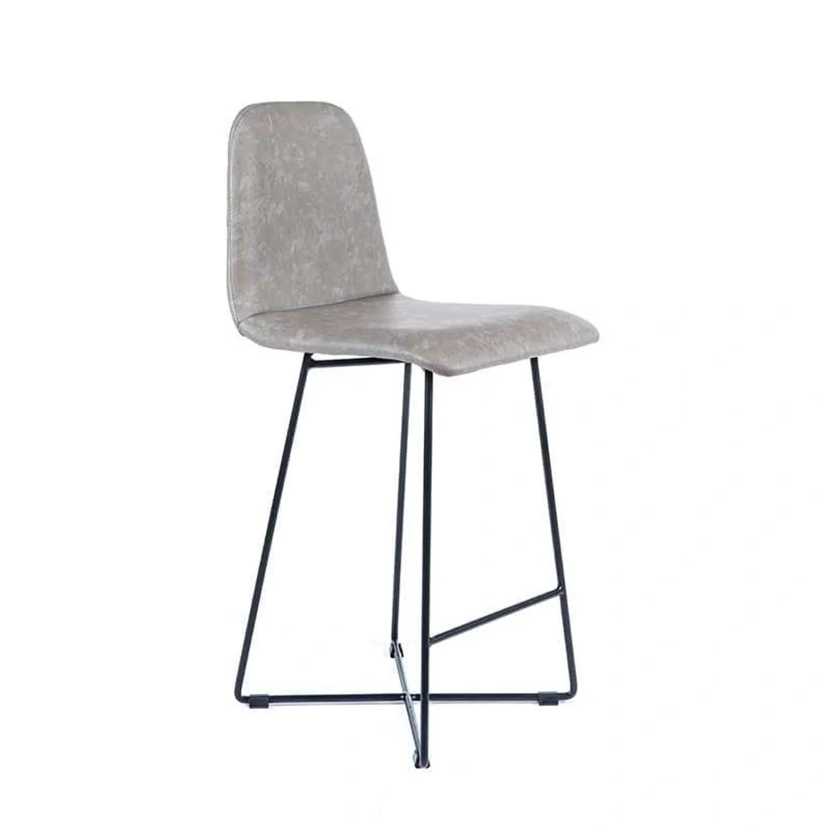 BarPandora diamant - Tabouret snack design rembourré avec pieds filaires en métal noir