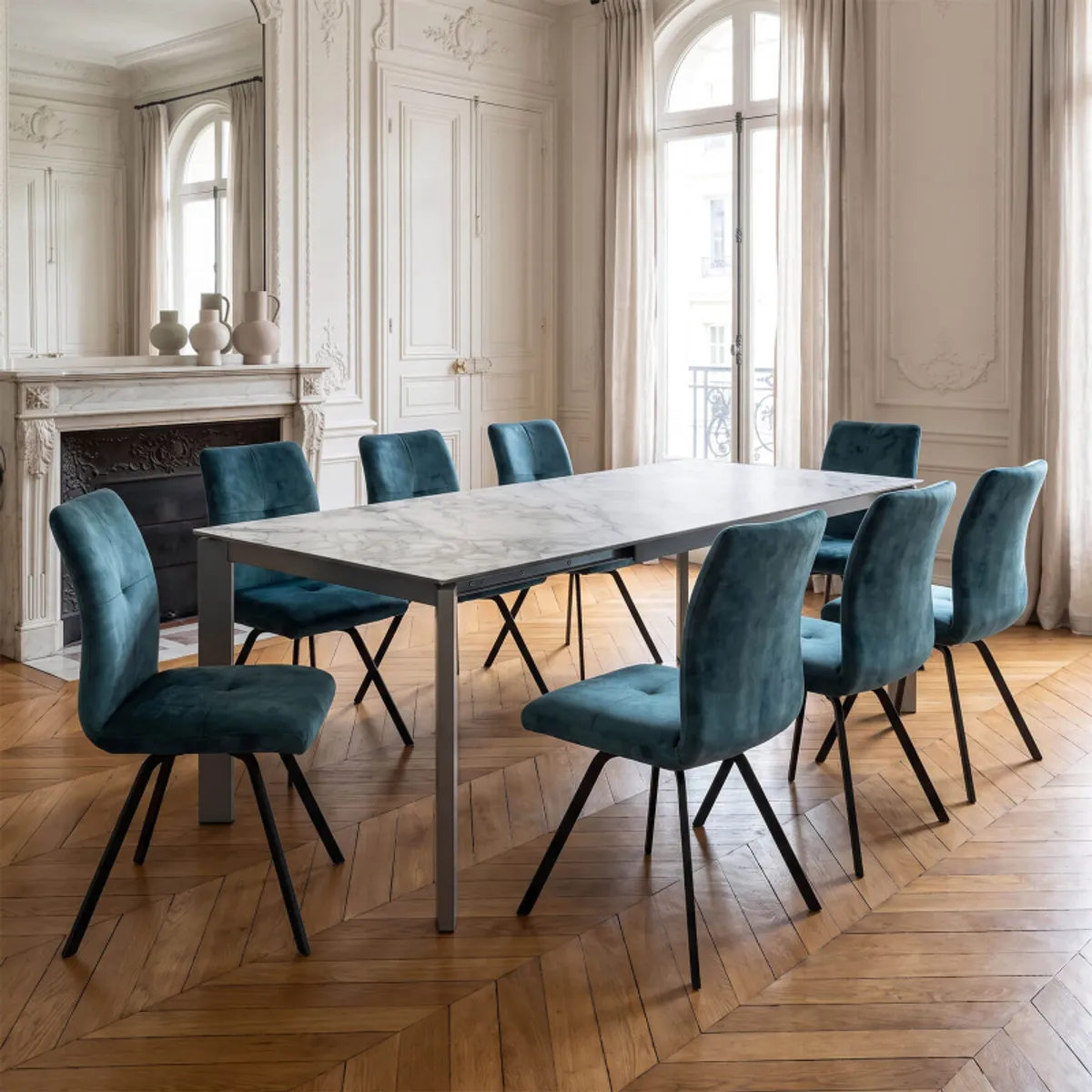 Poker - Table petit espace extensible en céramique