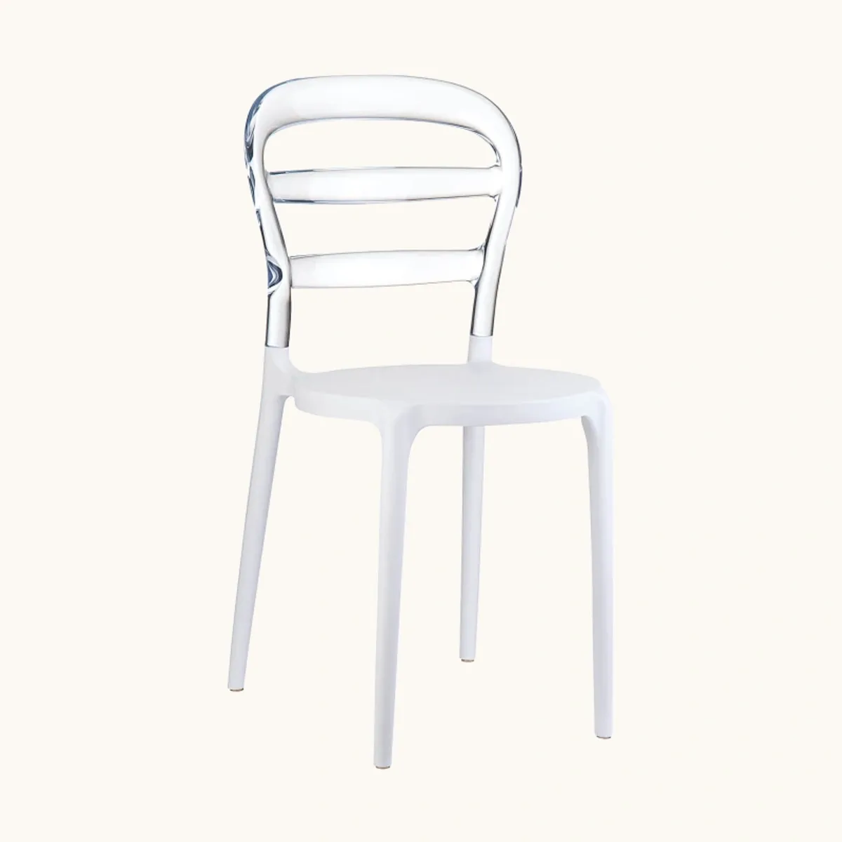 Miss Bibi - Chaise moderne en polycarbonate transparent et polypropylène