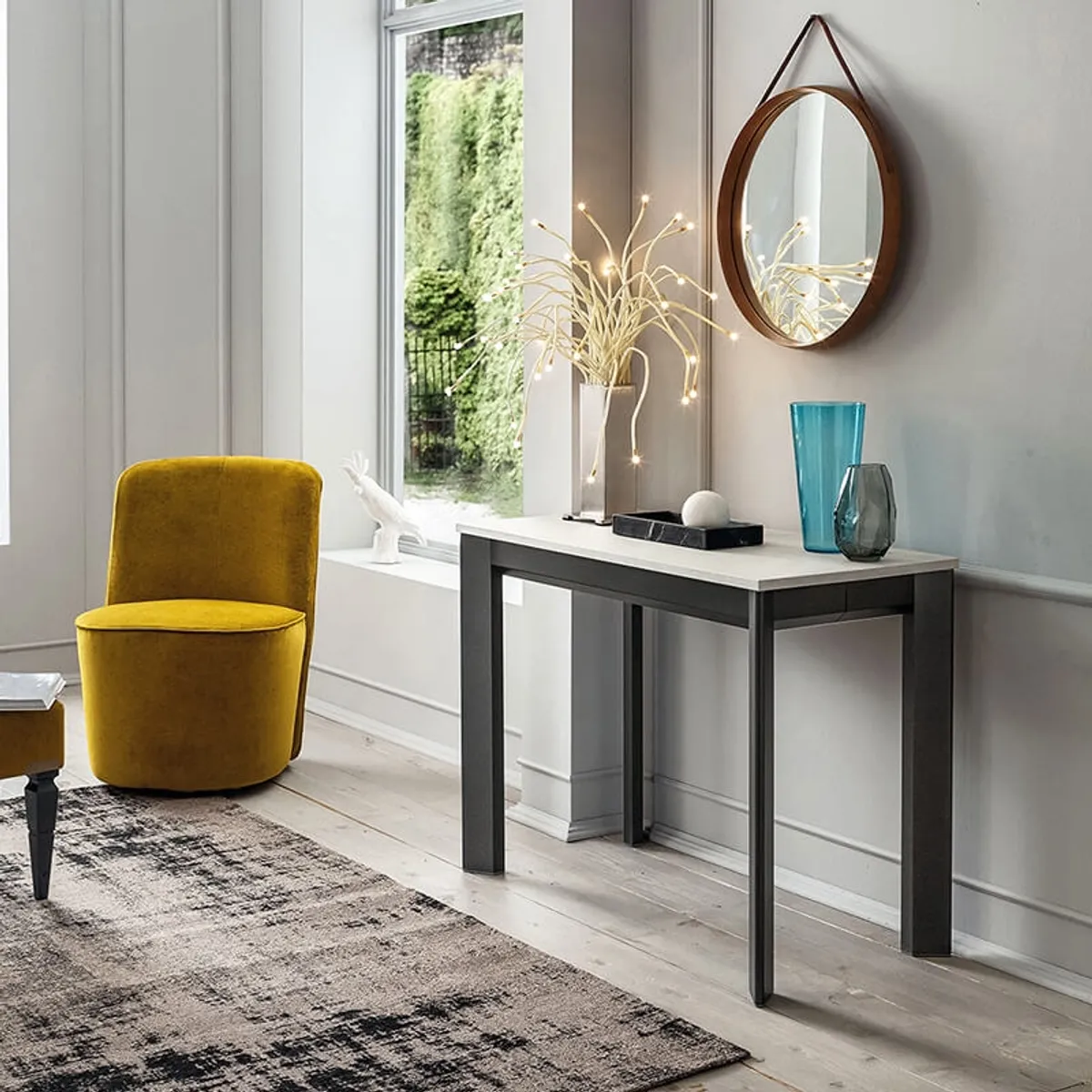 Steave - Console extensible rectangulaire en stratifié