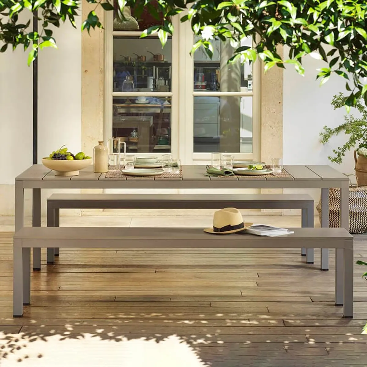 Rio - Table de jardin en aluminium rectangulaire fabriquée en Italie