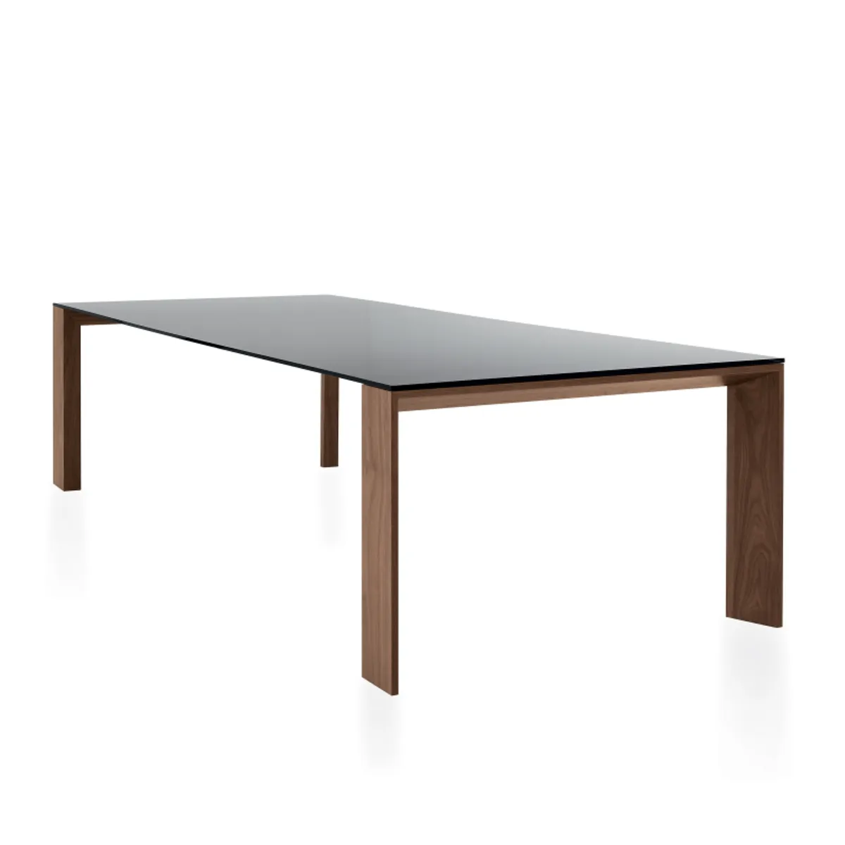 Toronto Sovet® - Table design rectangulaire en verre piétement bois — vue 3