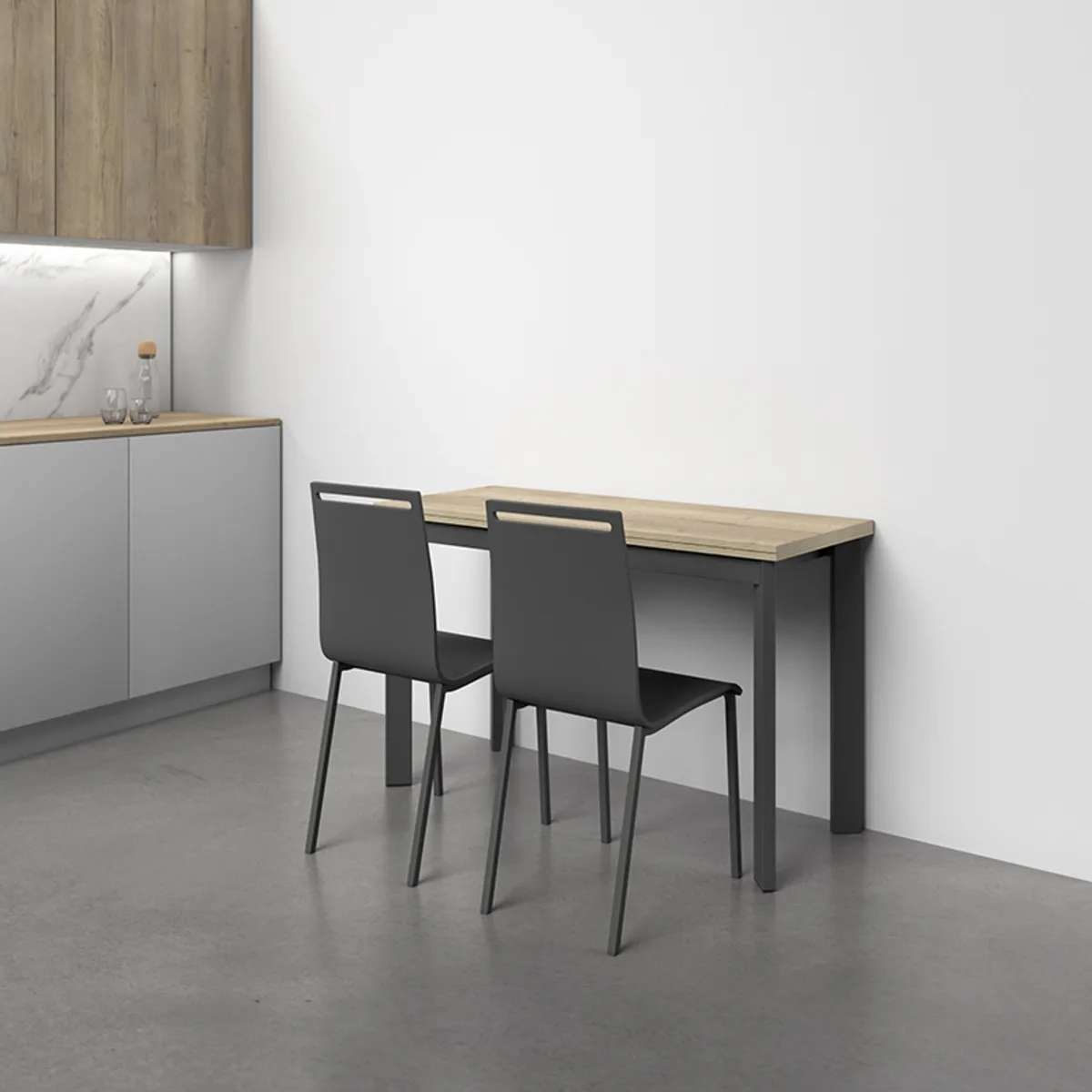 Poker Minor - Table petit espace extensible en stratifié — vue 3