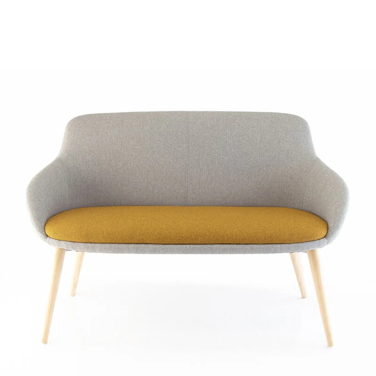 Eneka 02 - Banquette scandinave 2 places pieds bois fabriquée en France — vue 5