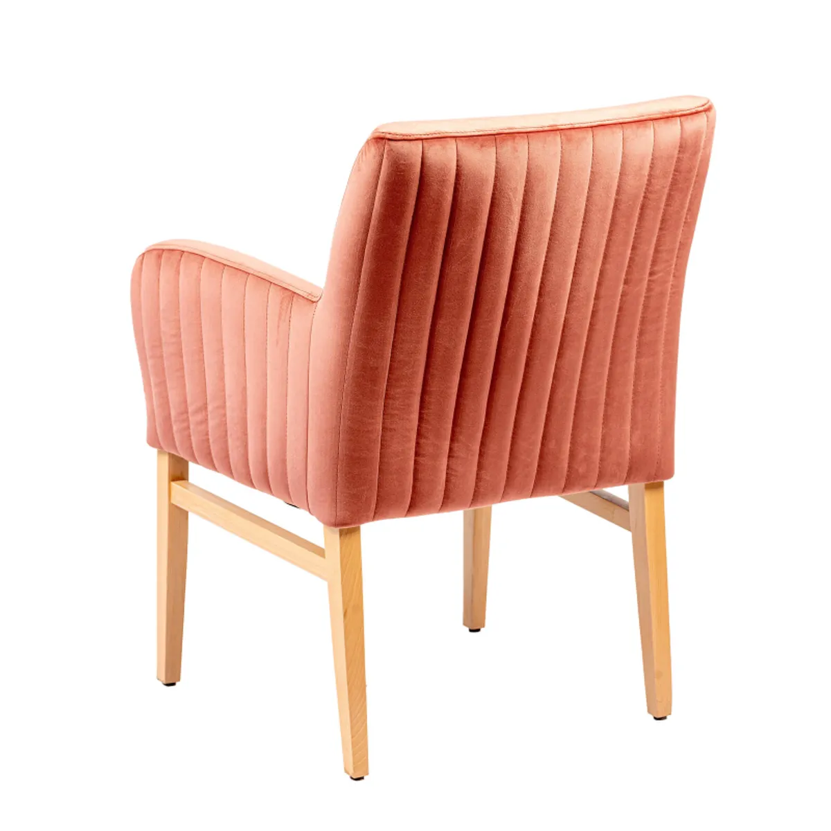 Moritz line-40 - Fauteuil confortable dos matelassé en tissu et pieds en bois — vue 5