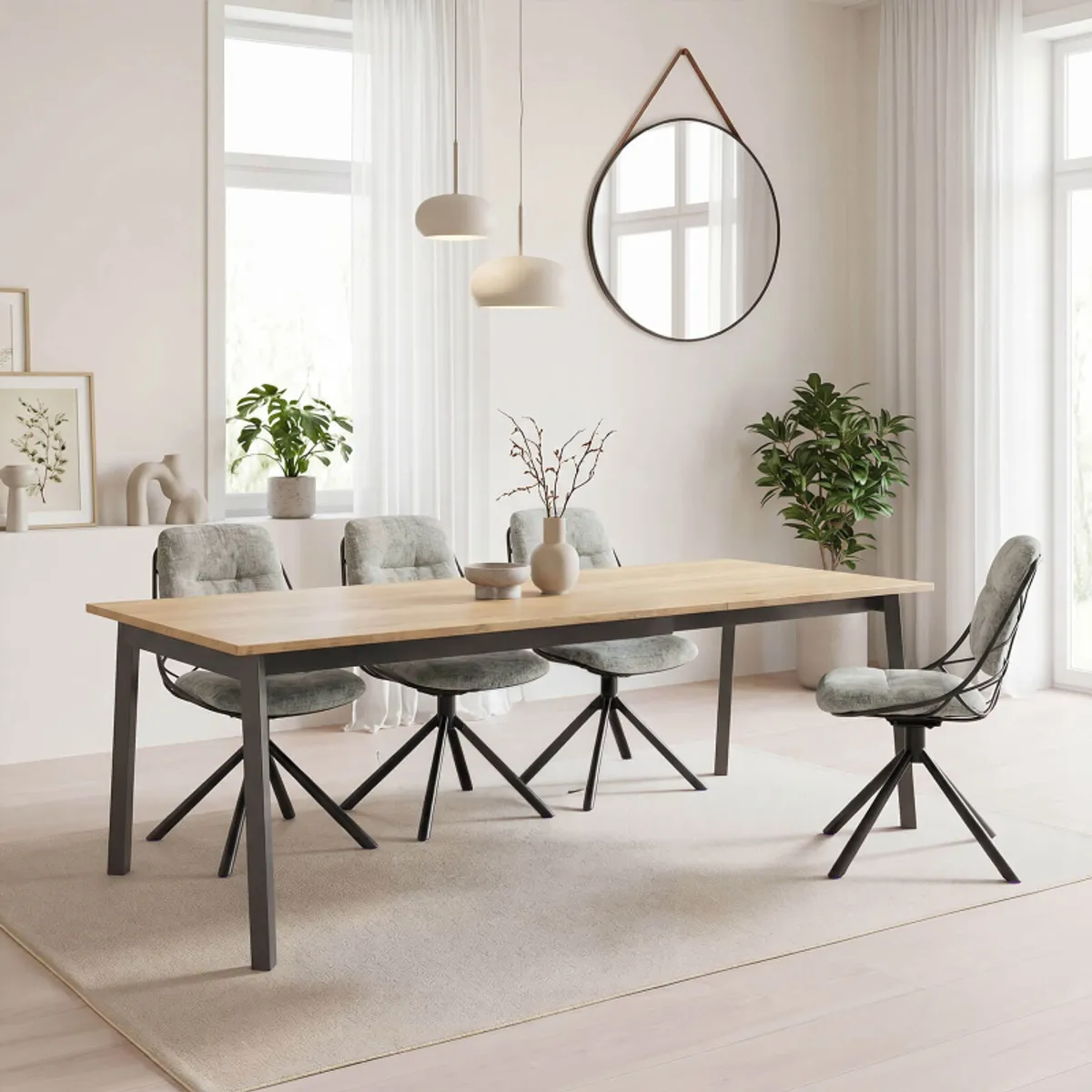 Pauline - Chaise design confortable pivotante en tissu — vue 4