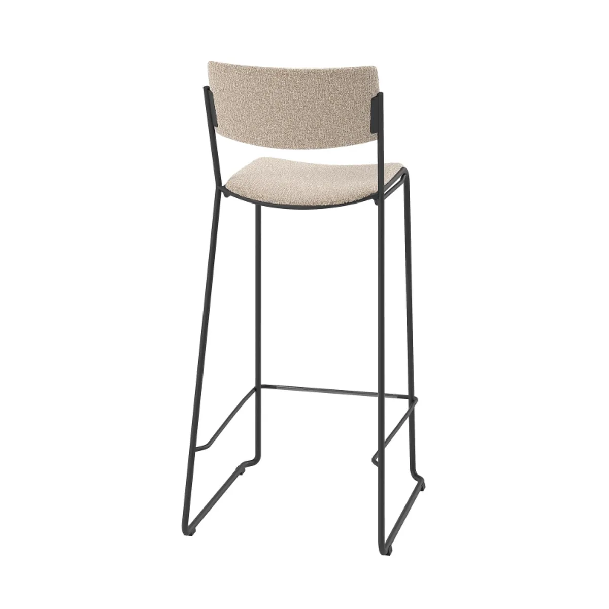 Zoom - Tabouret de bar moderne et épuré en tissu pieds traîneau — vue 5